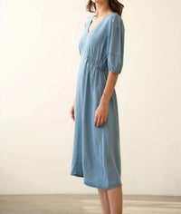 Elle Grey - Denim Puff Sleeve Dress