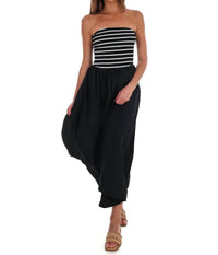 Hyfve - Women's Wanna Know Striped Strapless Midi Dress