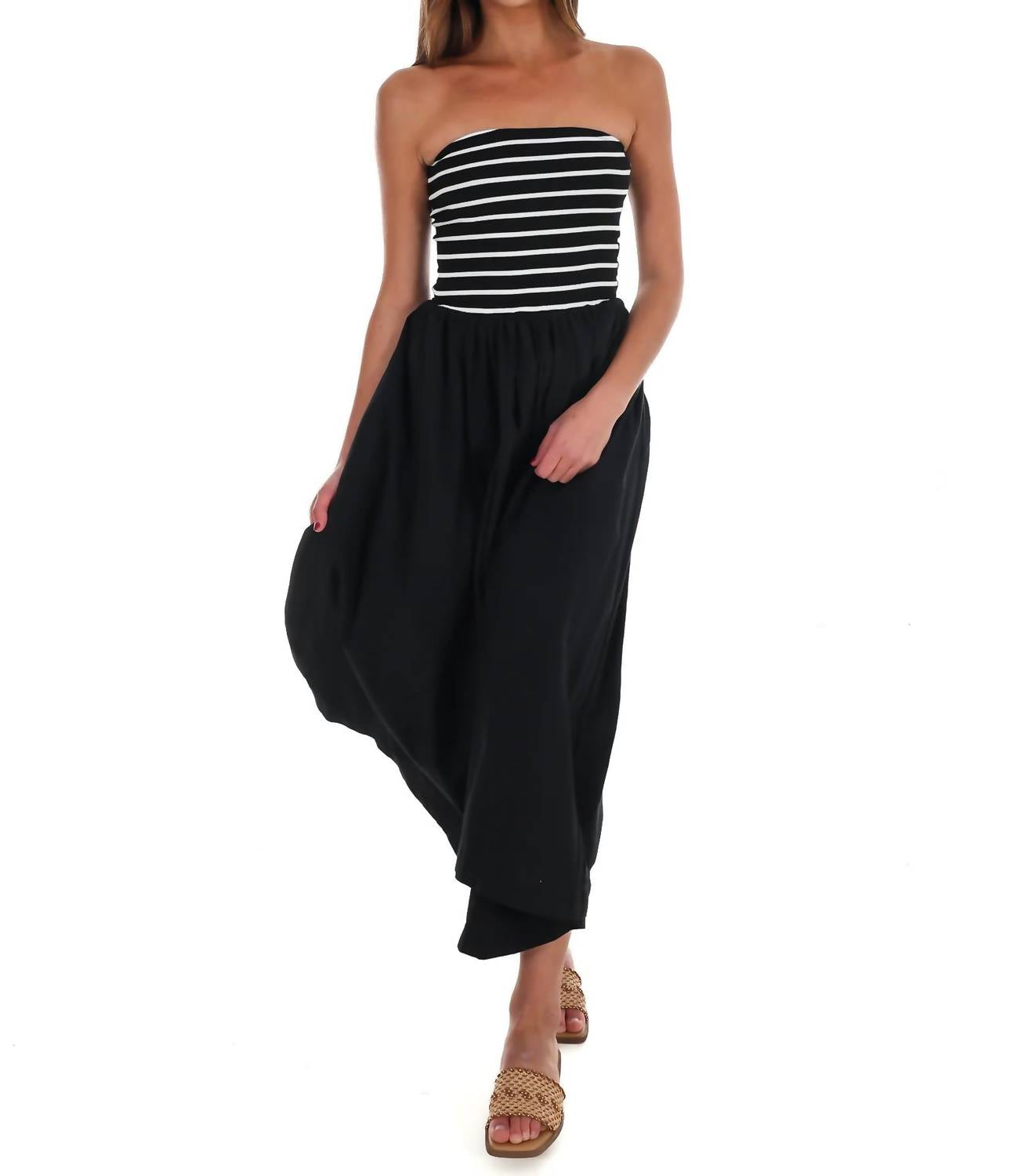 Hyfve - Women's Wanna Know Striped Strapless Midi Dress