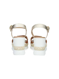 NeroGiardini Women's Armenia Wedge Sandal in cognac gold - women's sandal - alternate view