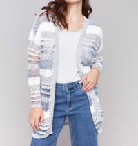 Charlie B - Knee-length Striped Cardigan