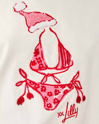 Lilly Pulitzer Ballad Cotton Sweatshirt in coconut festive frocks embellishement - women's top - view 4