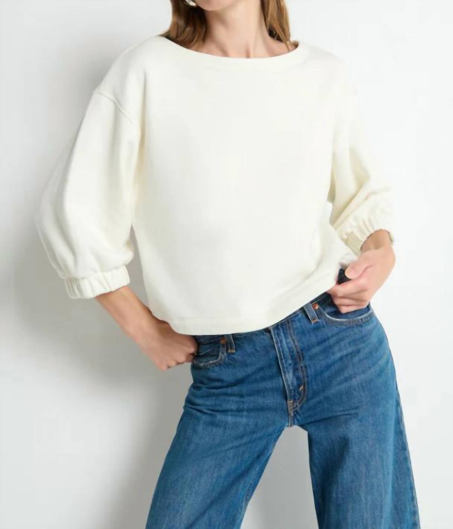 Nation Ltd - Geri Boat Neck Ballon Sleeve Sweatshirt