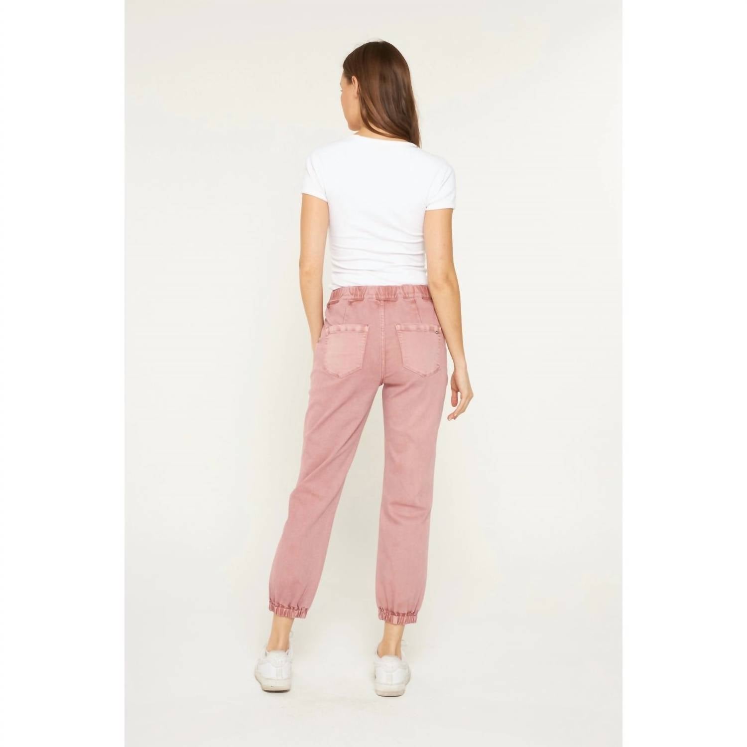 Mica Denim - High Rise Cropped Jogger Pants