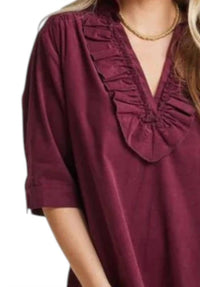 Caryn Lawn - Women's Maya Dress With Ruffle