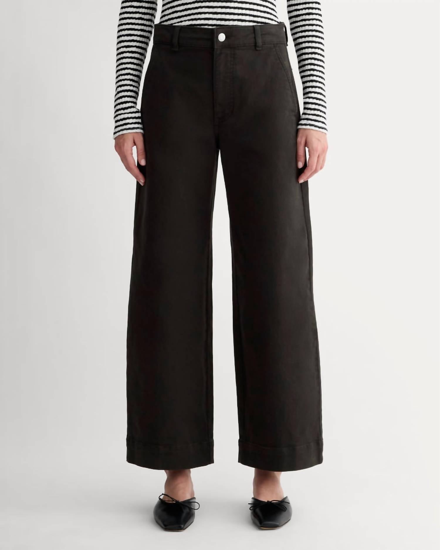 Everlane Utility High Rise Wide Leg Pants in black - women's pants