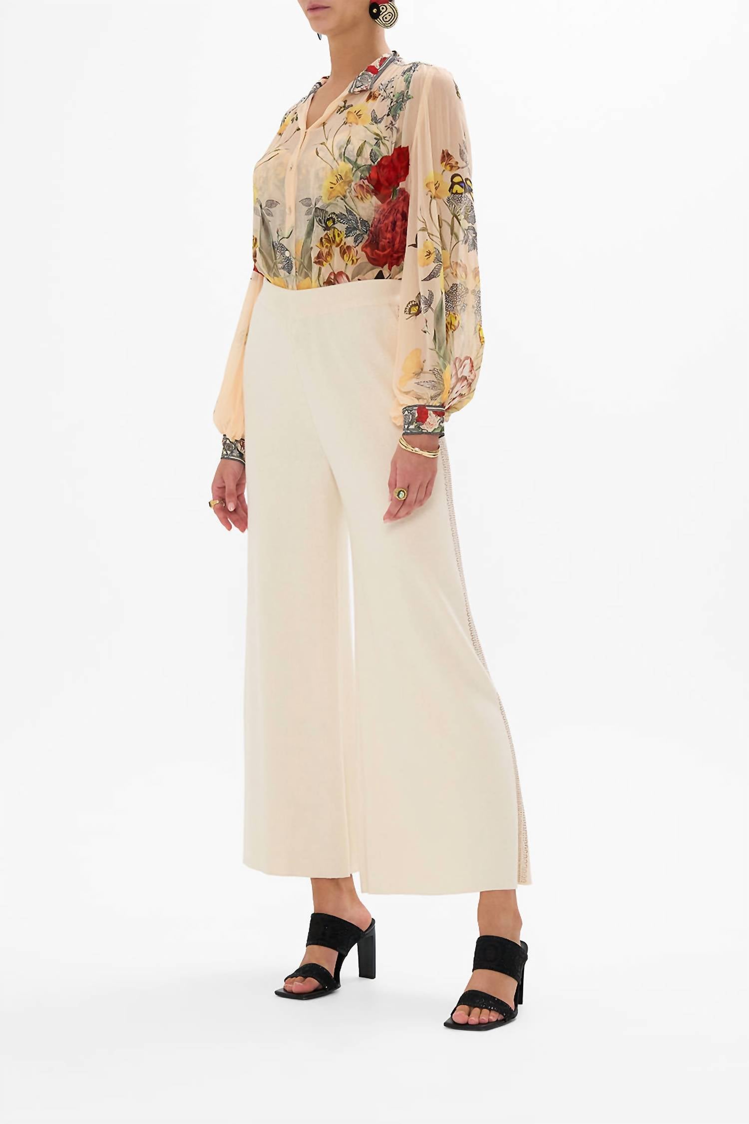 Camilla - High Neck Button Thorough Blouse