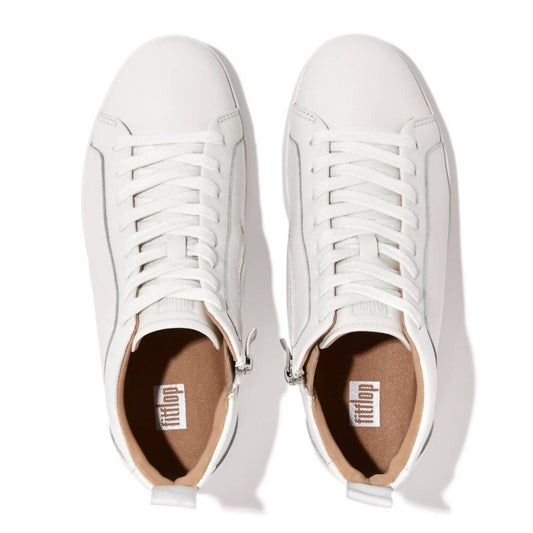 Fitflop - Women's Rally High Top Lace-up Leather Sneaker With Zipper