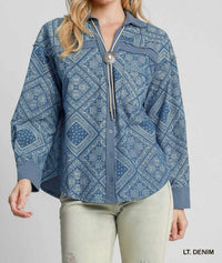 Umgee - Paisley Print Shirt Jacket