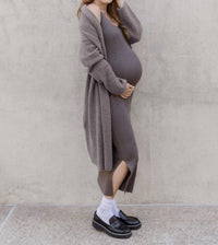 Kindred Bravely 2-in-1 Maternity And Nursing Midi Dress in 1 maternity and nursing midi dress in charcoal - women's dress - view 6