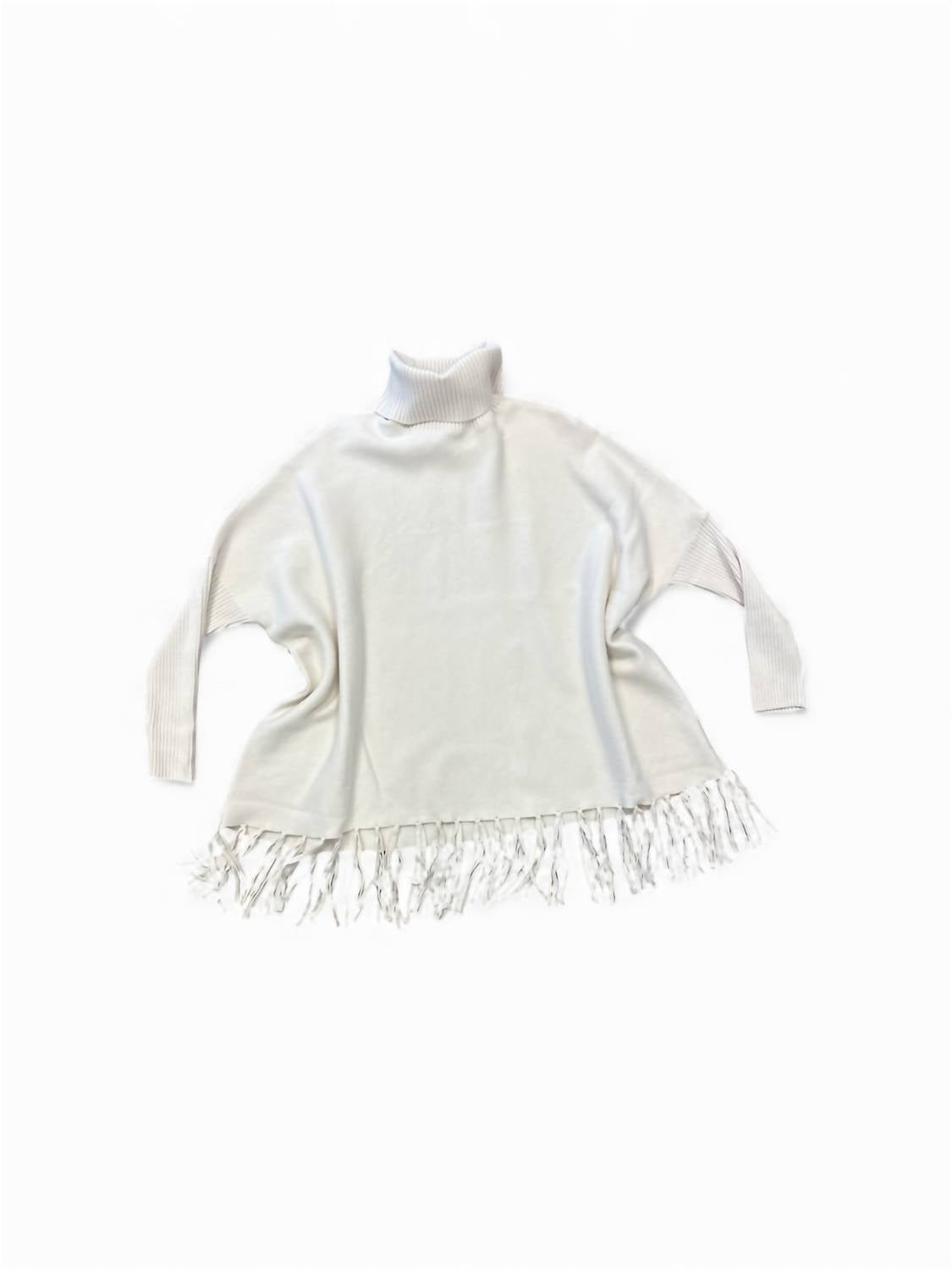 Apricot - Women's Fringe Poncho Jumper