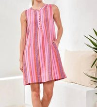 Tribal - Pintuck Linen Mini Dress