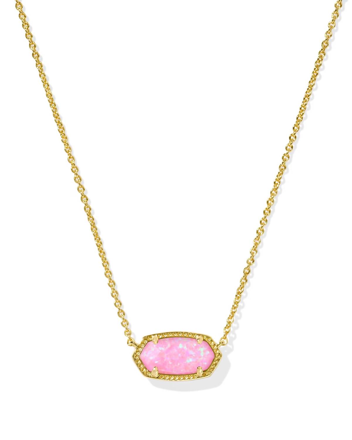 Kendra Scott Women's Elisa Short Pendant Necklace in carnation lab grown opal - women's jewelry