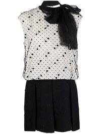 Valentino - Pussy-bow Polka Dot Mini Dress