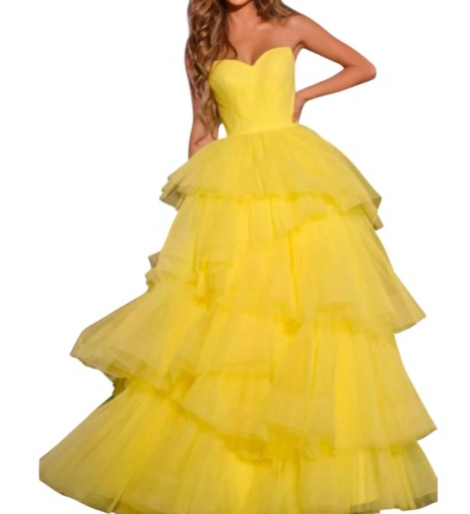 Jovani - Sweetheart Tiered Ballgown