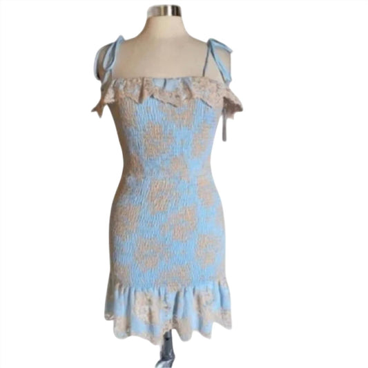 Storia - Tie Shoulder Lace Hem Dress