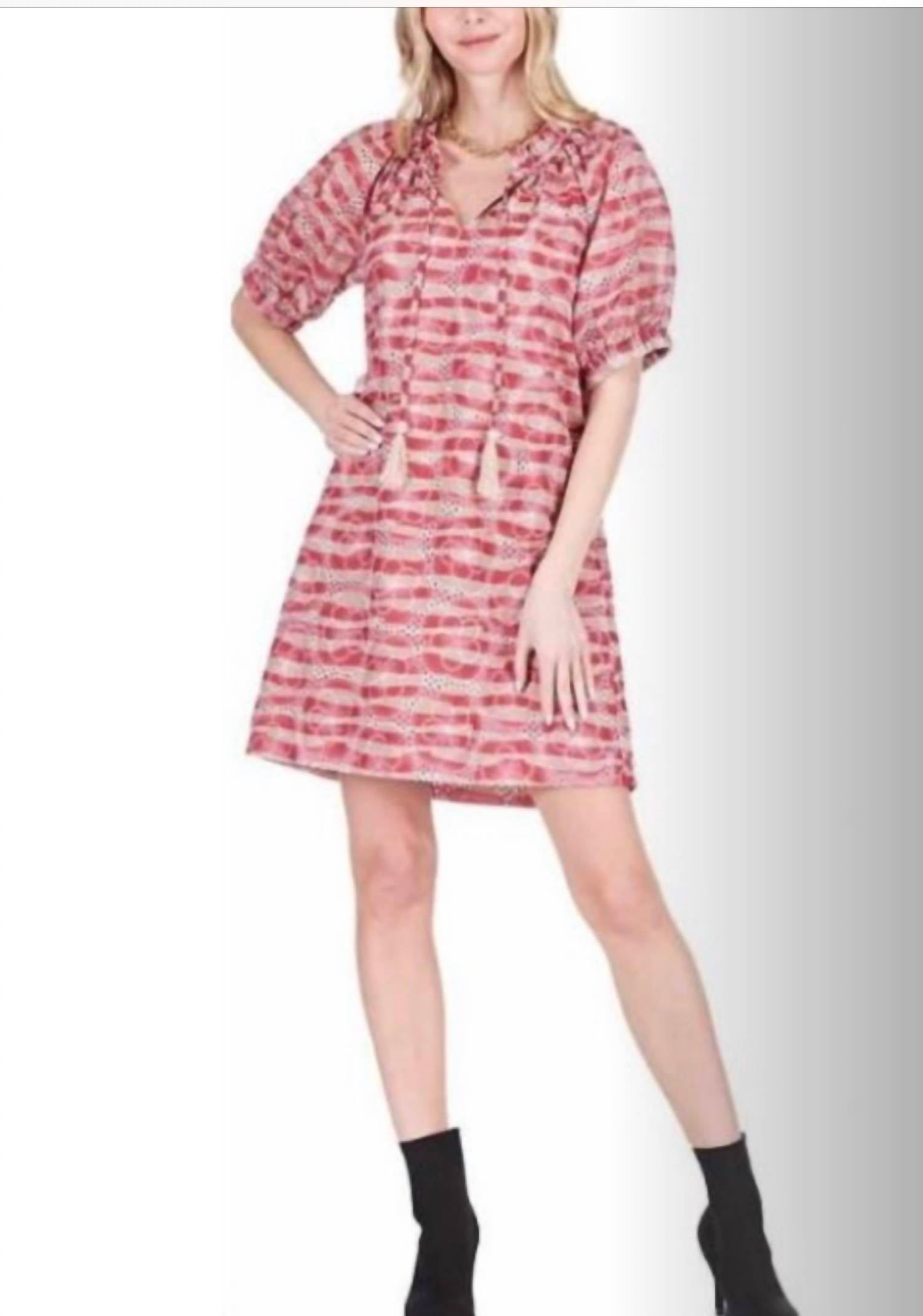 Joy Joy Women's Peasant Dress in dotted floral lace - women's dress