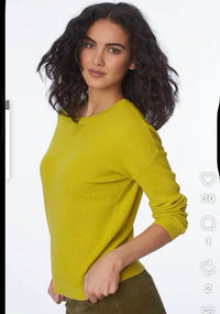 Elliott Lauren Modial Knit Top in pear - women's long sleeve top - alternate view