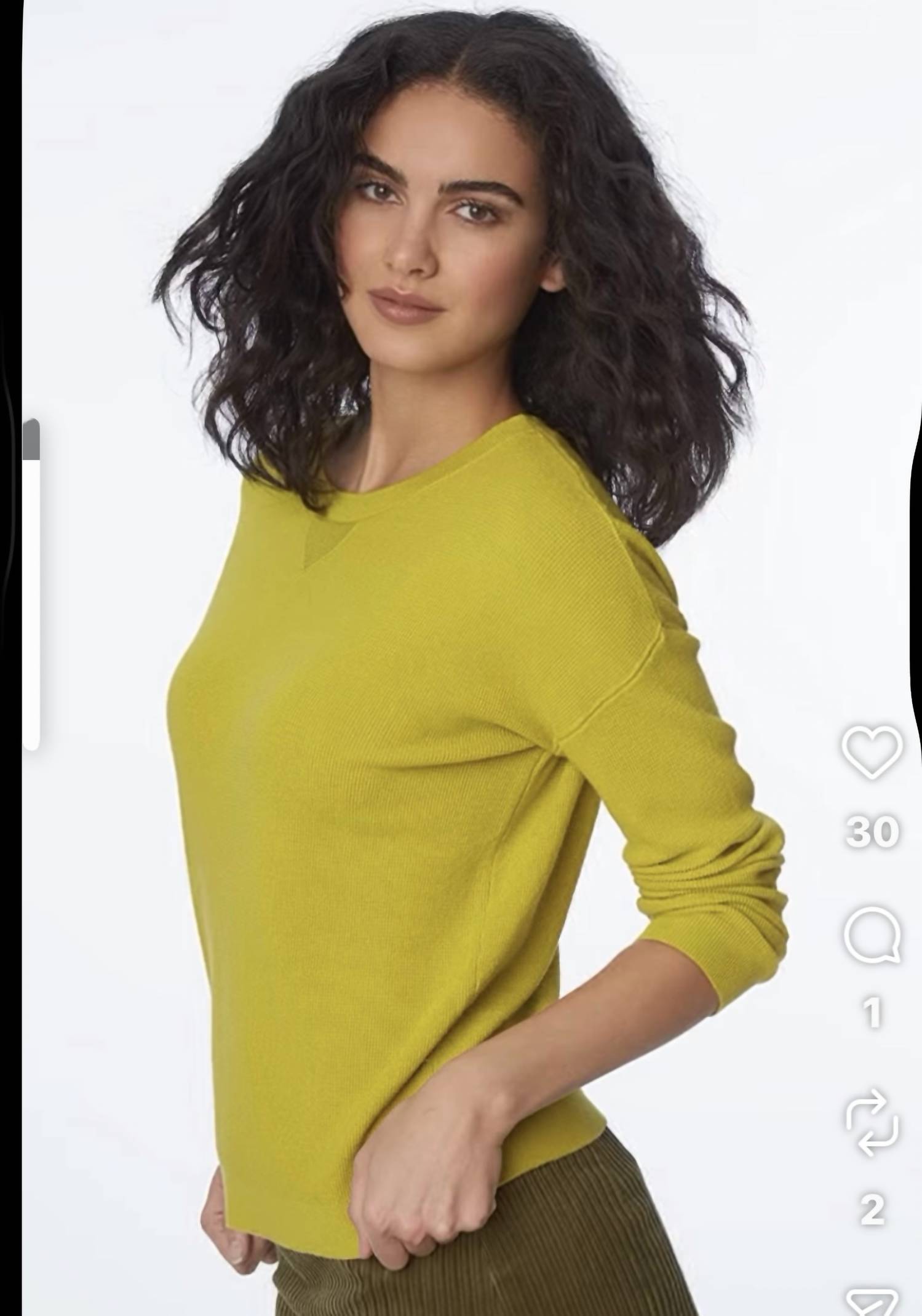 Elliott Lauren Modial Knit Top in pear - women's long sleeve top - alternate view