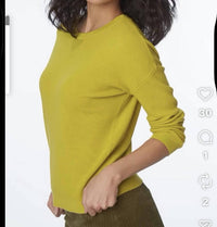 Elliott Lauren Modial Knit Top in pear - women's long sleeve top - detail view