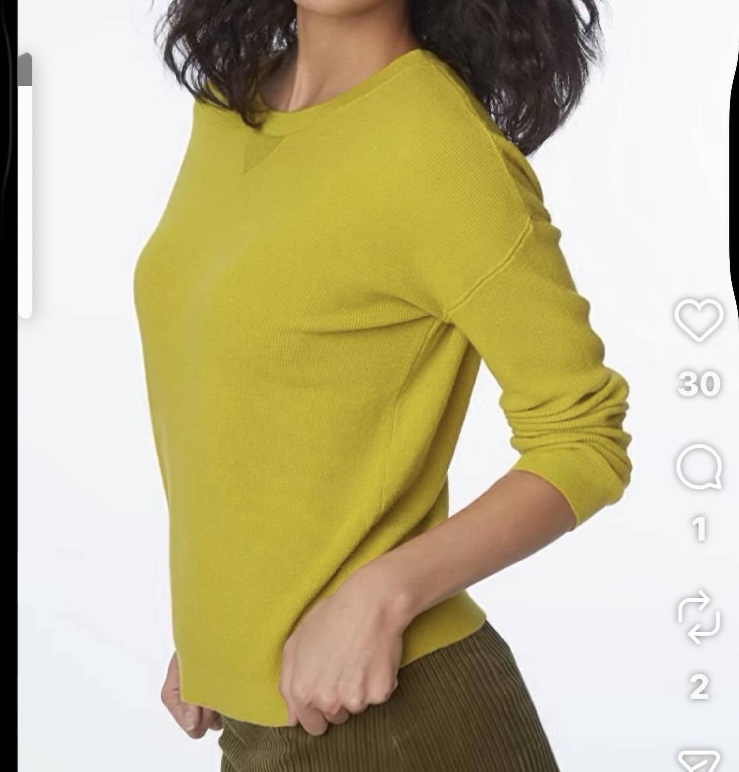Elliott Lauren Modial Knit Top in pear - women's long sleeve top - detail view