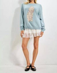 Baevely by Wellmade Bunny Sweater in blue - women's sweater