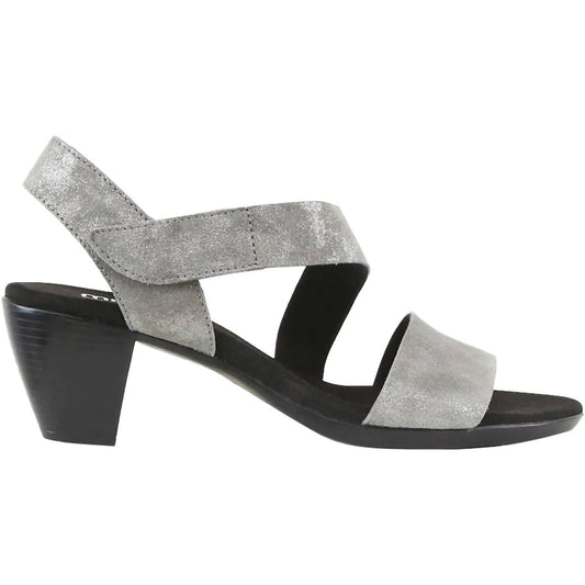 Munro - Women's Lucia Gunmetal Metallic Suede Heels Sandal