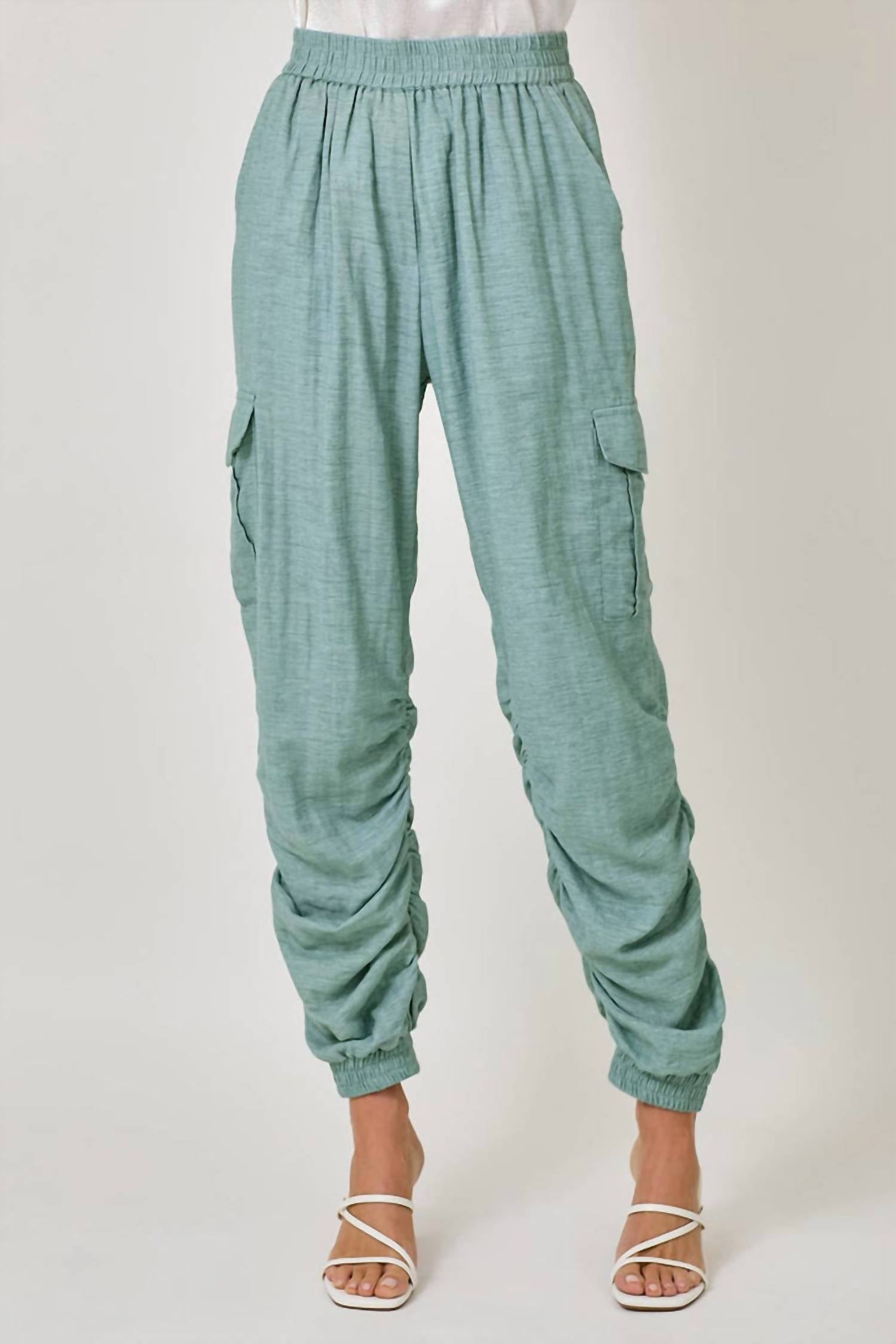 Mystree - Side Shirring Detail Jogger Pants