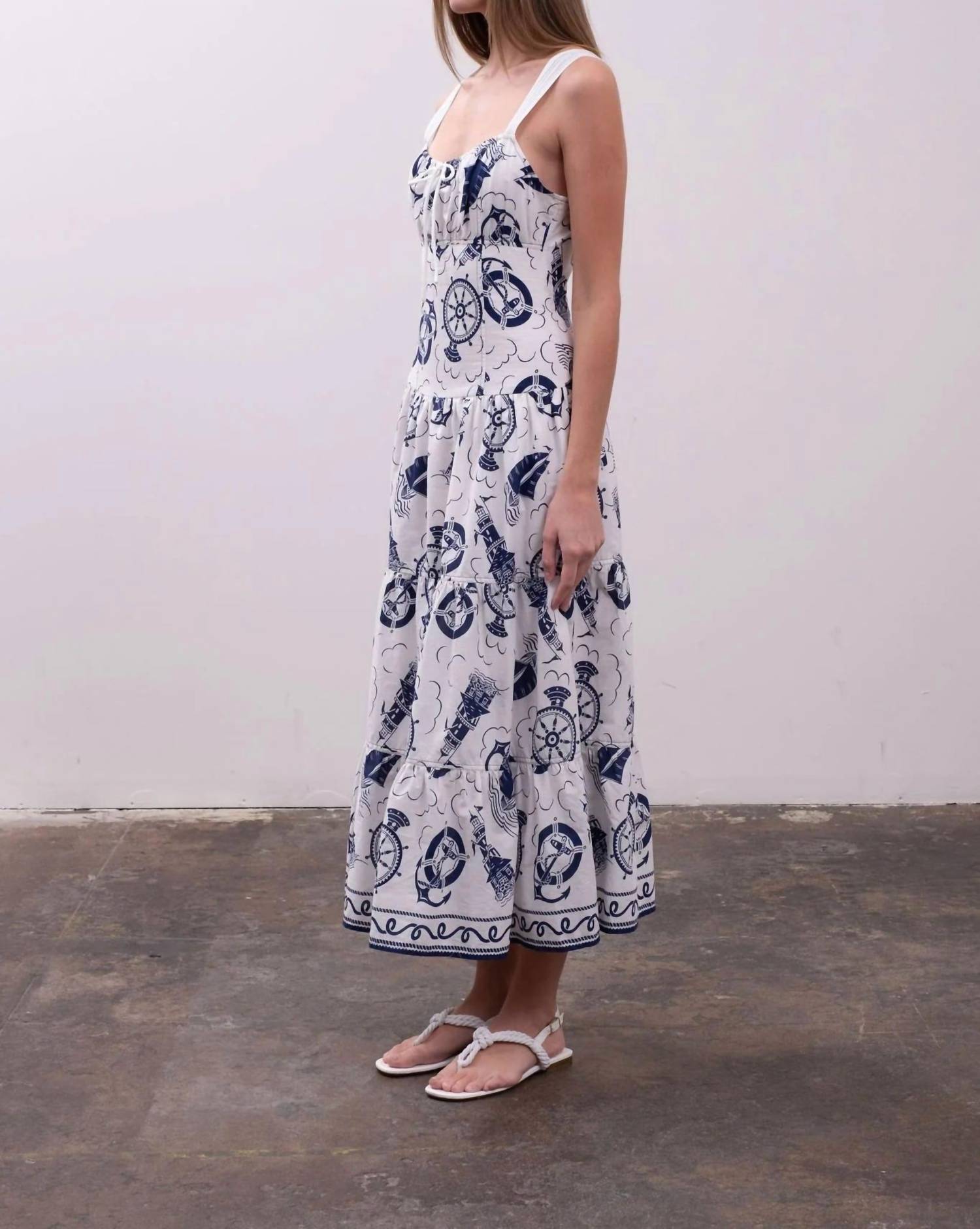 Moon River - Sleeveless Printed Midi Dress