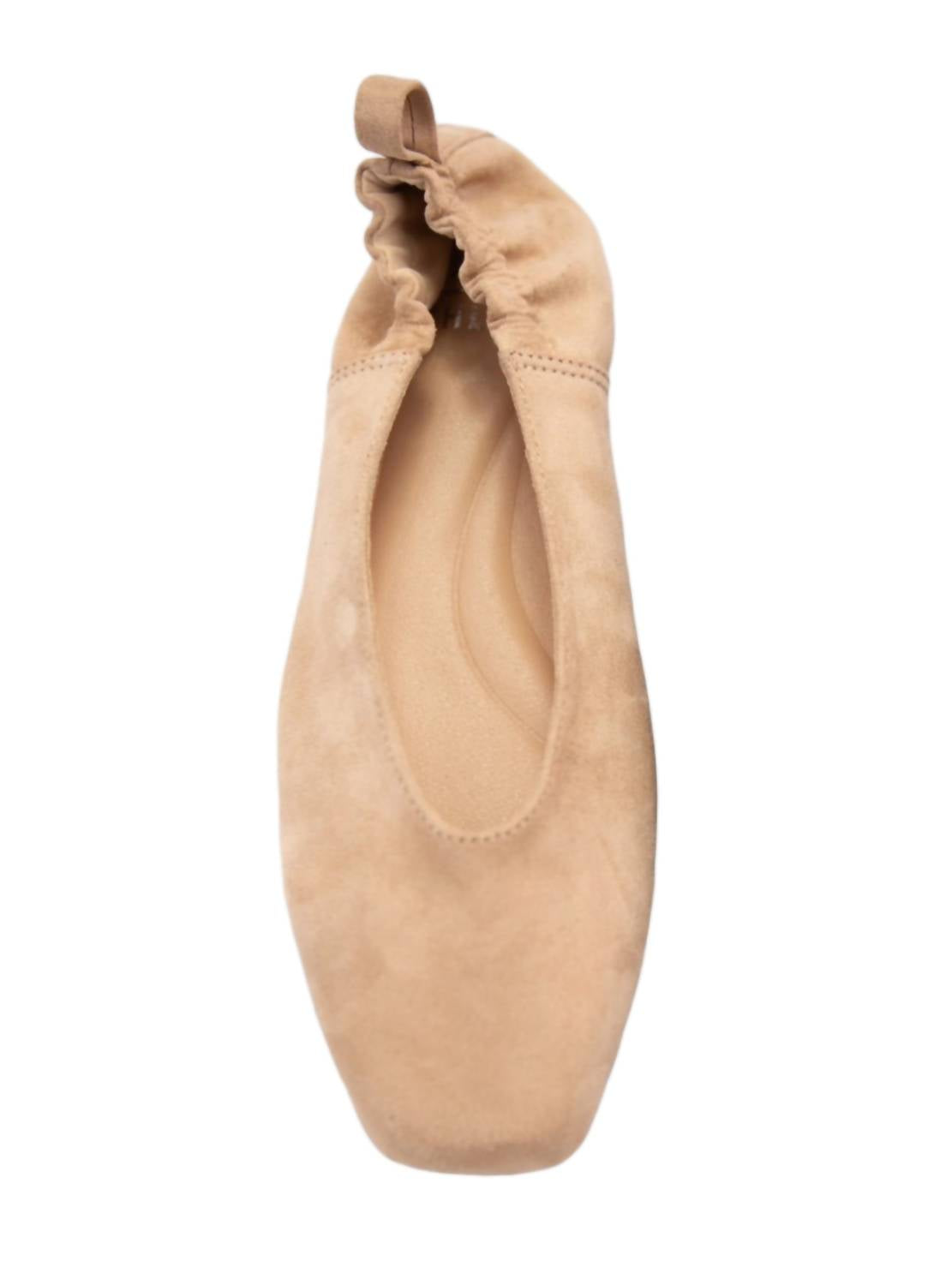 Ccocci - Women's Soft Suede Scrunch Heel Square-toe Ballet Flats