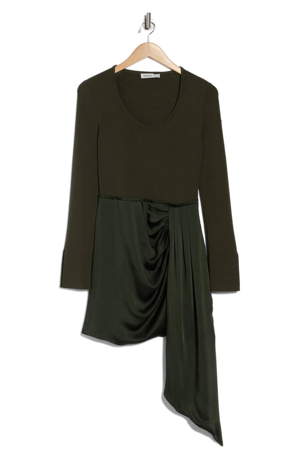 JONATHAN SIMKHAI SPRINGER DRESS in moss - women's dress - alternate view