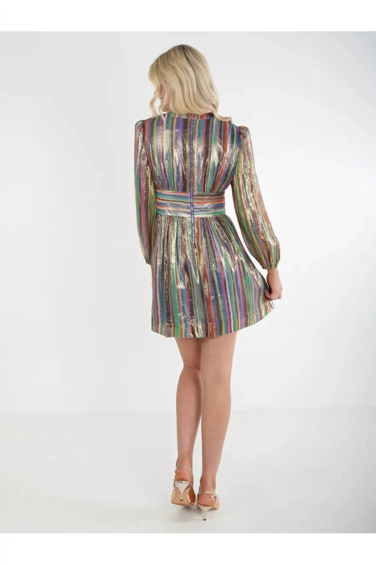 Emily McCarthy Tinsel Penny Mini Dress in multicolor - women's dress - alternate view