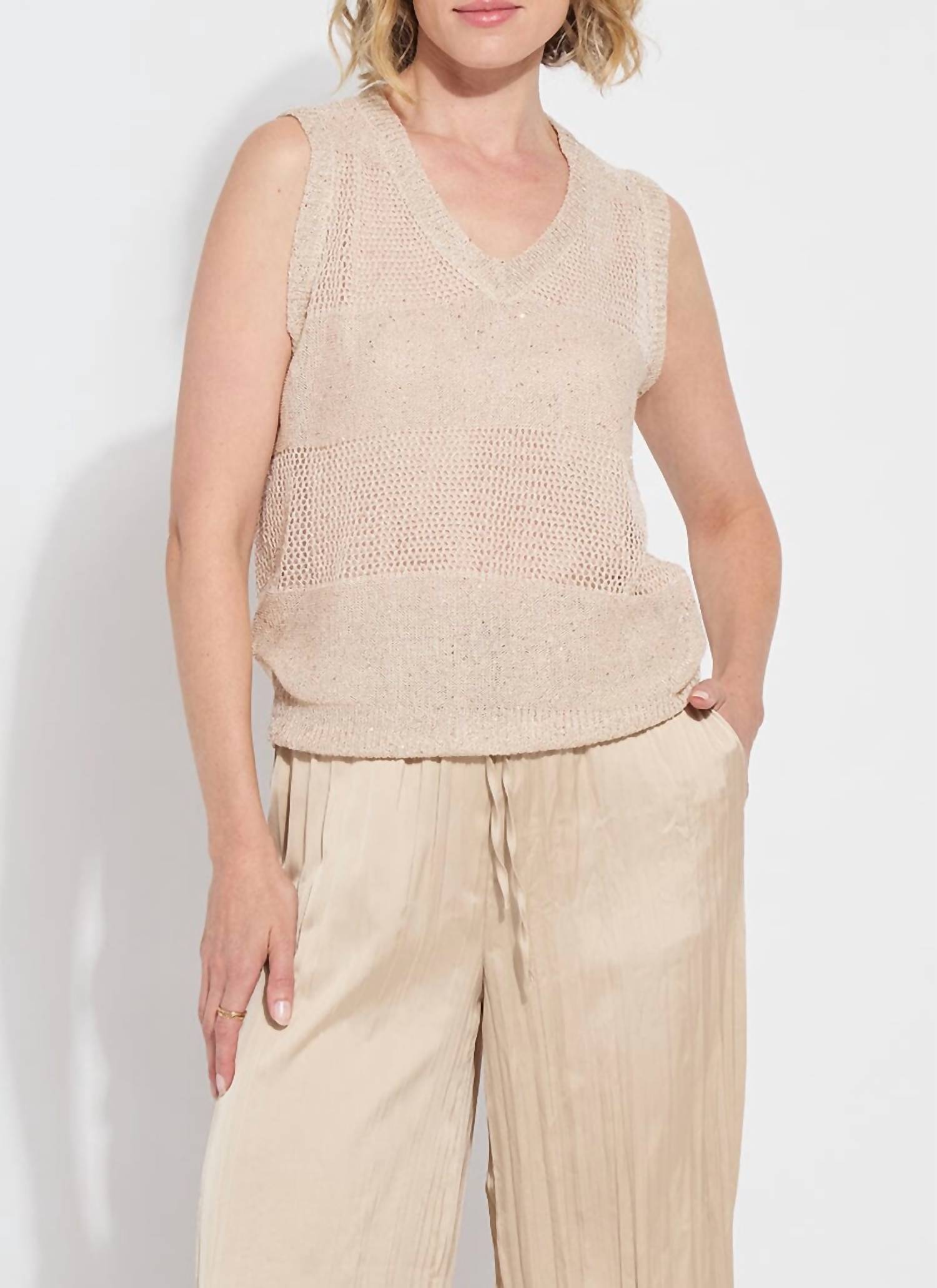 Lysse - Bria Sequined V-neck Shell Top