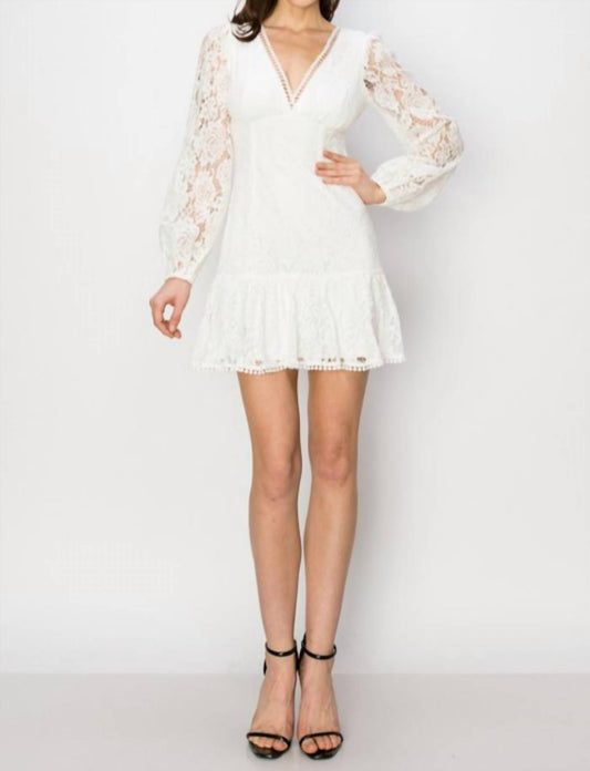 Long Sleeve Lace Mini Dress