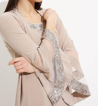 Joseph Ribkoff Sequin Accent Two Piece Set in beige 1 - women's cardigan - view 4