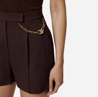 Elisabetta Franchi - Gold Chain Logo Shorts
