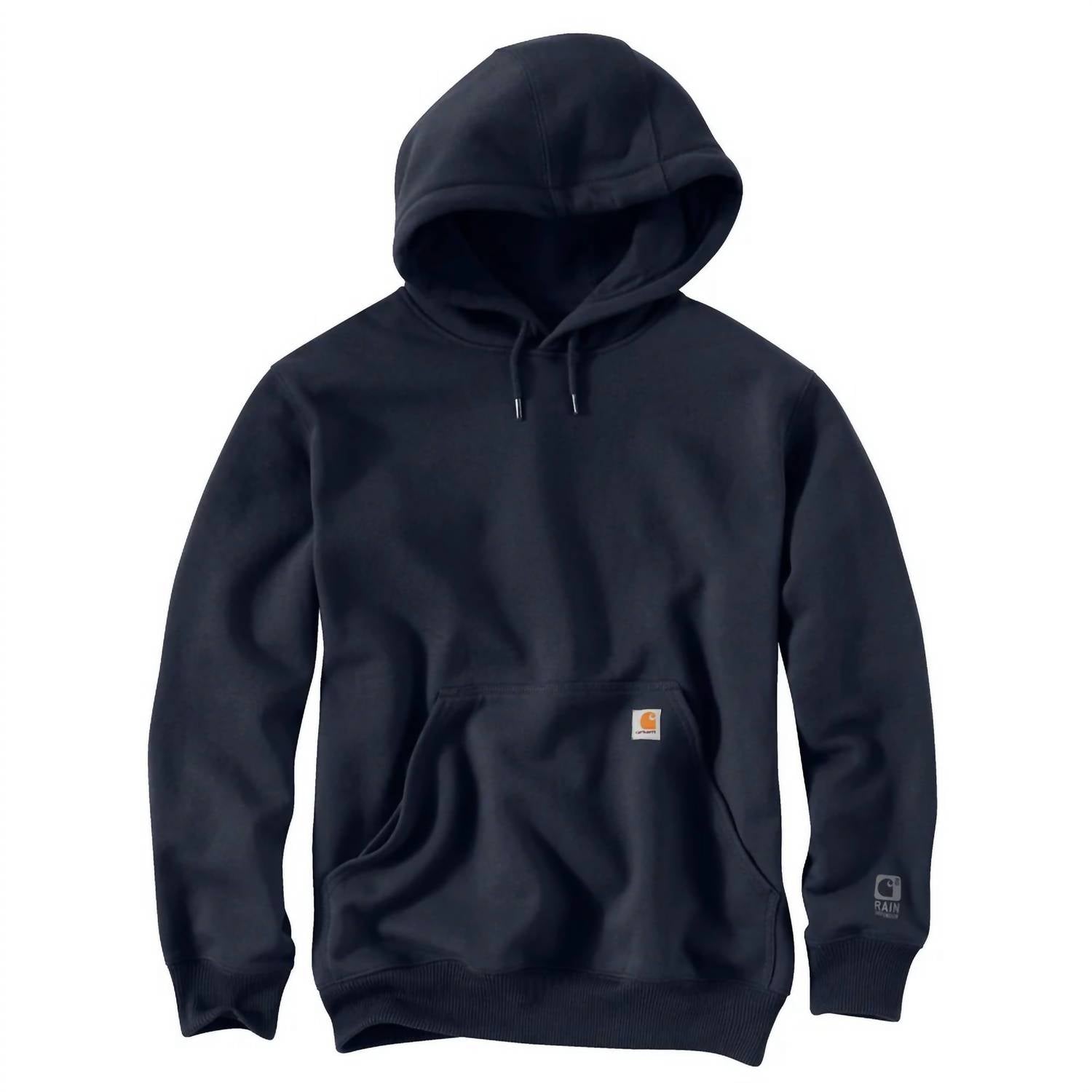 carhartt Rain Defender Paxton Heavyweight Hooded Sweatshirt in new navy - men's shirt - detail view