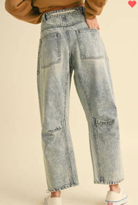 Miou Muse - Drawstring barrel jeans
