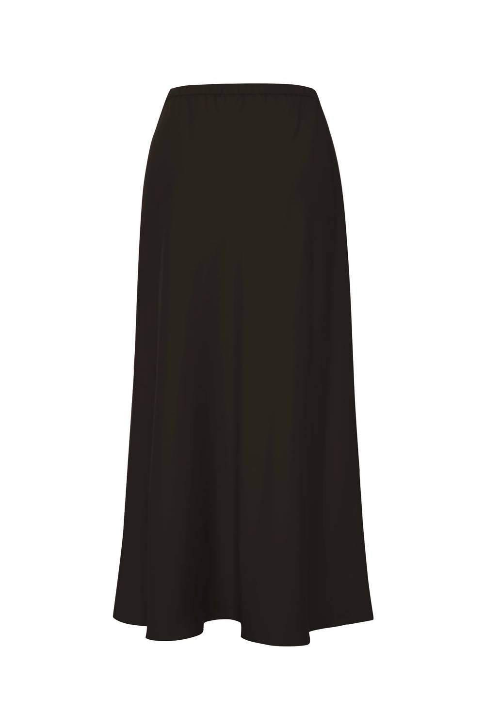 Exquise - Regular Drawstring Satin Midi Skirt