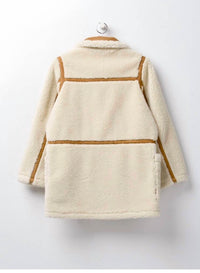 Ina Fashion - Faux Shearling Suede Double Breasted Jacket