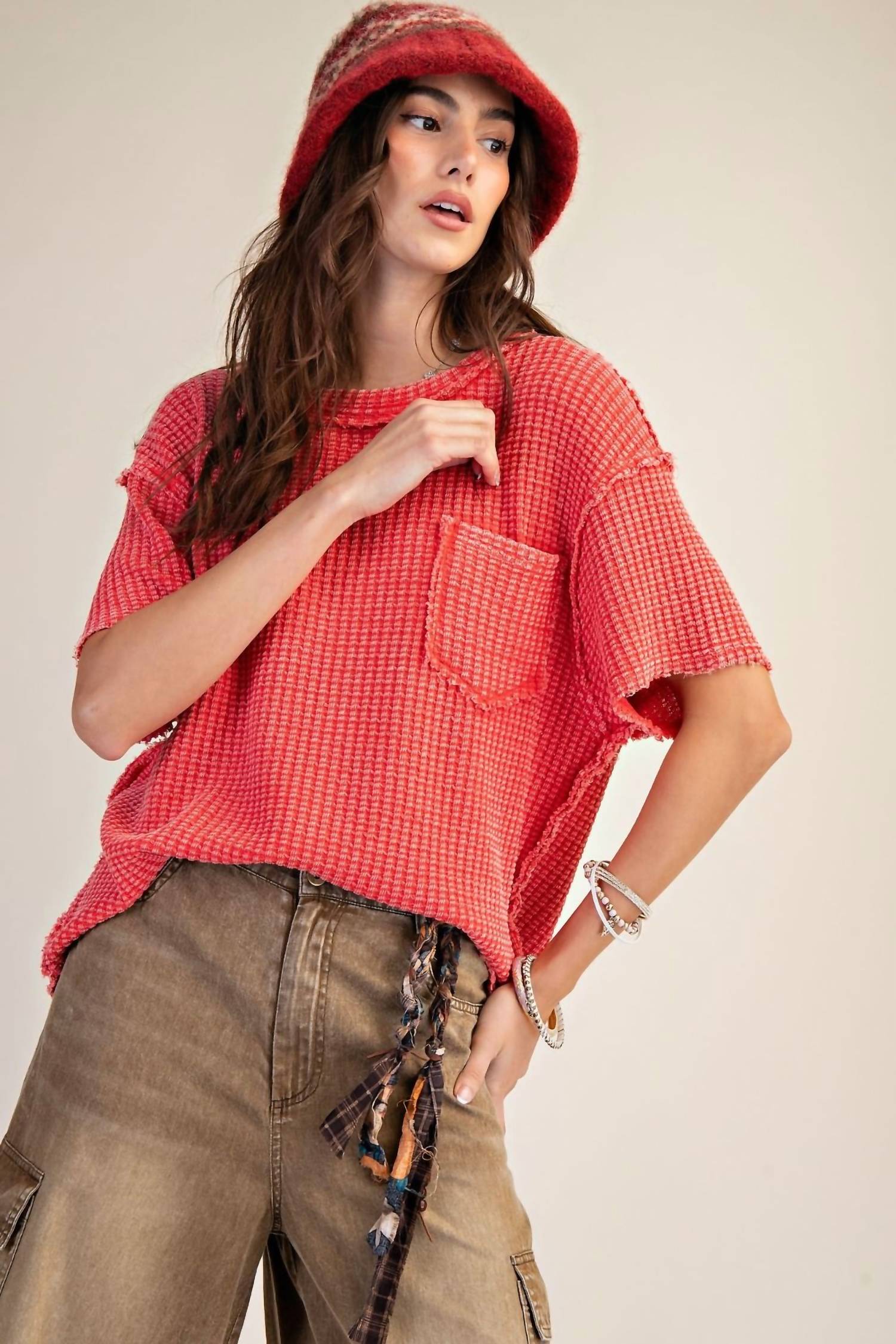 Easel - Mineral Washed Waffle Top