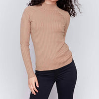 Charlie B - Ribbed Knit Mock Neck Sweater