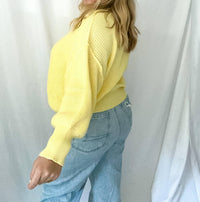 LE LIS Golden Hour Mock Neck Sweater in yellow - women's sweater - view 5