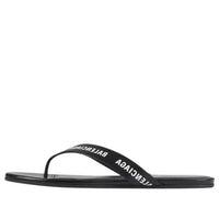 Balenciaga - Women's Leather Logo Printed Flip Flops