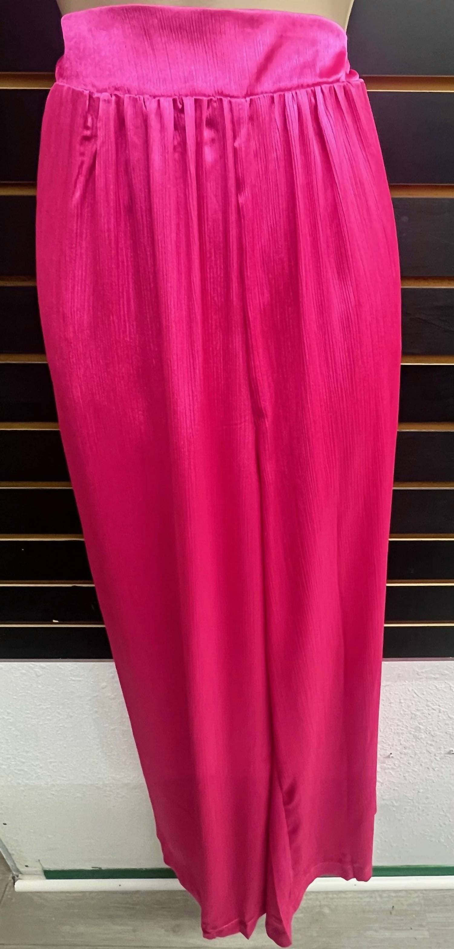 eesome Women's Silken Wide Leg Pants in hot pink - women's pants