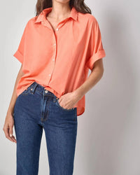 Lilla P - Elbow Sleeve Button Down Shirt