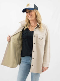 She + Sky - Faux Leather Shacket