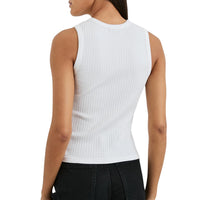 By Together Lia Knit Tank in ivory - women's tank top - detail view