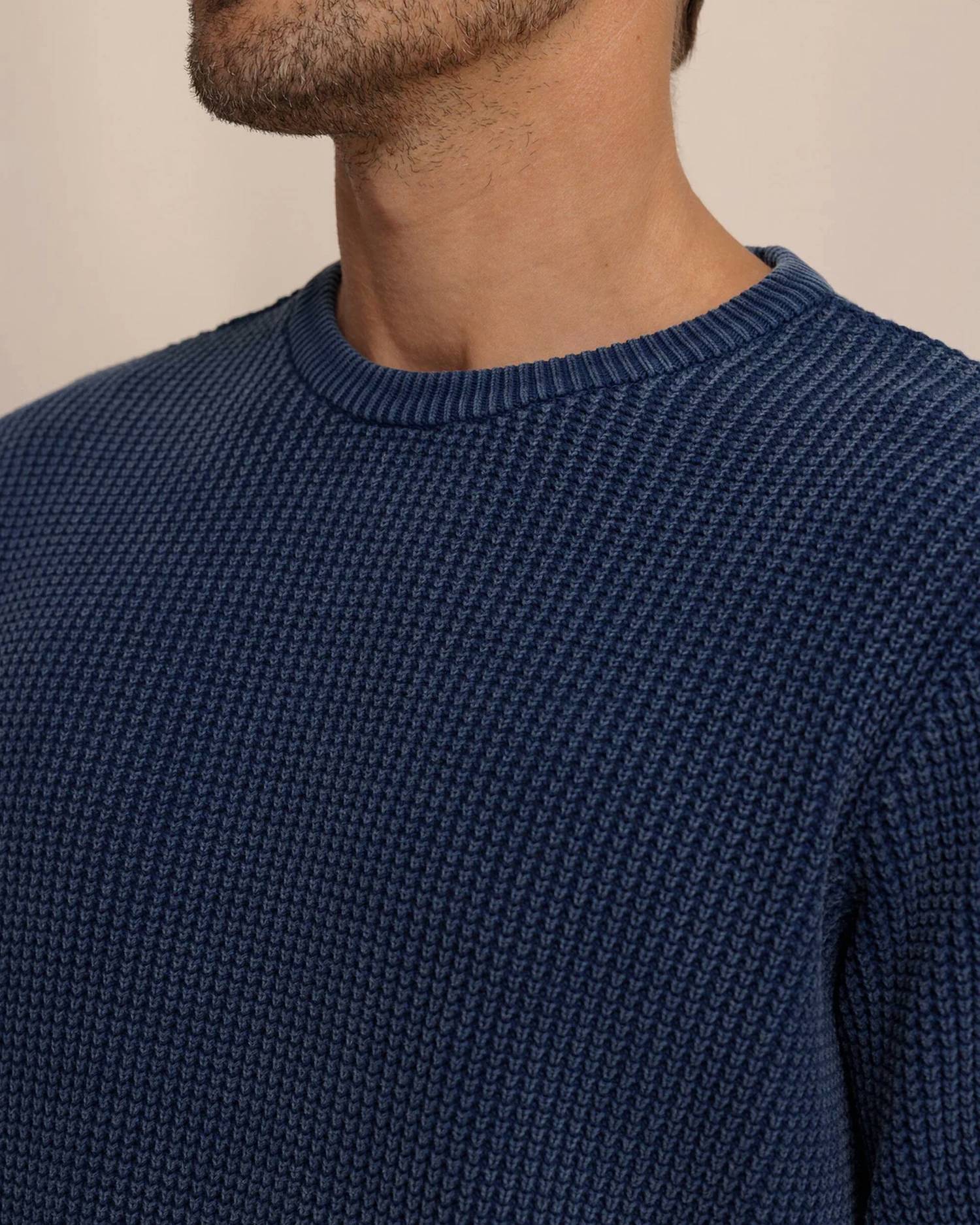 SOUTHERN TIDE Carrington Garment Dyed Crew Sweater in dress blue - men's sweater - view 4