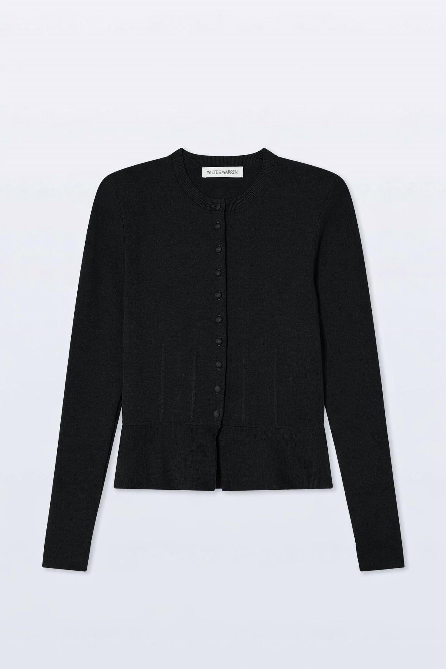 White + Warren - Superfine Merino Waisted Cardigan